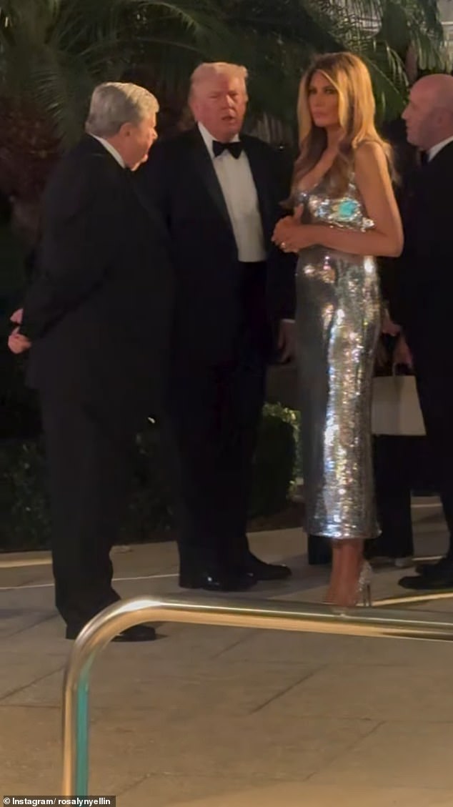 Melania Trump Shines in Silver Gown at Opulent Mar-a-Lago New Year’s Eve Celebration