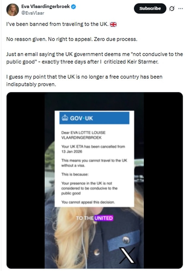 Dutch Anti-Migrant Campaigner Claims UK Revoked Her Electronic Travel Authorisation After Criticizing Immigration Policies and Supporting Tommy Robinson