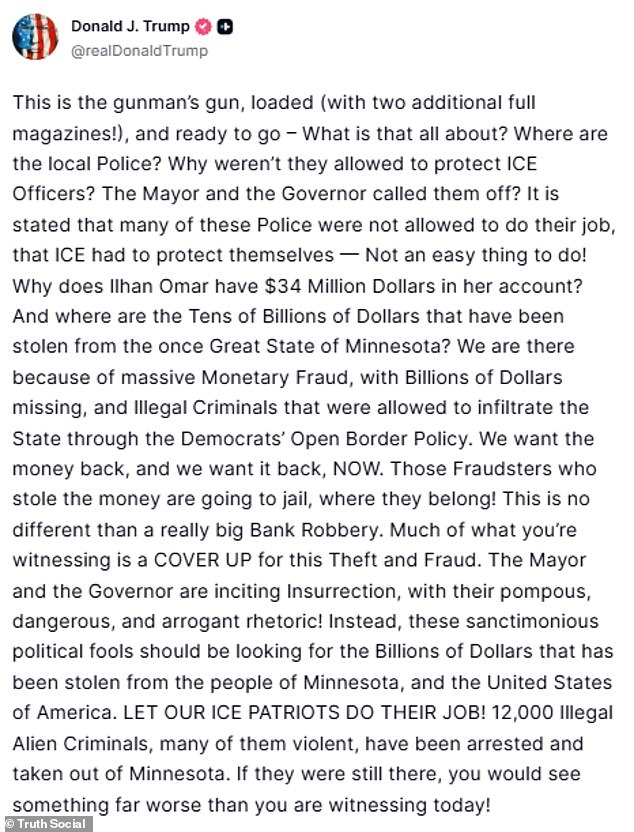 Trump Accuses Minneapolis Officials Amid Controversy Over Border Patrol Shooting