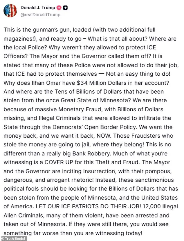 Trump Accuses Minneapolis Officials Amid Controversy Over Border Patrol Shooting