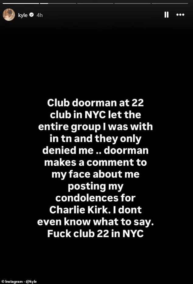 Breaking: Controversy Erupts as Influencer Denied Entry to NYC Club Over Tribute to Charlie Kirk