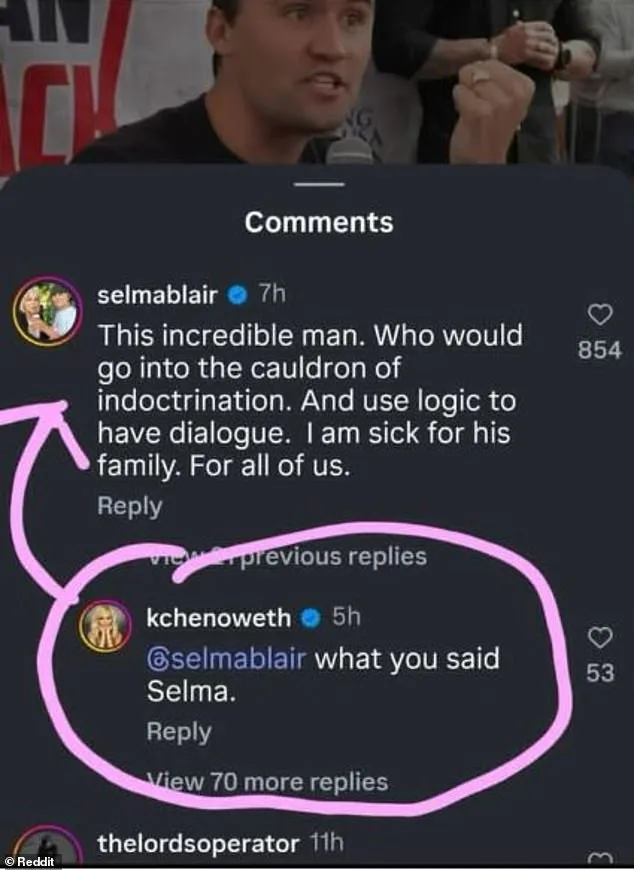 Selma Blair's Tribute to Charlie Kirk Sparks Controversy: 'This Incredible Man... Who Would Go Into the Cauldron of Indoctrination'