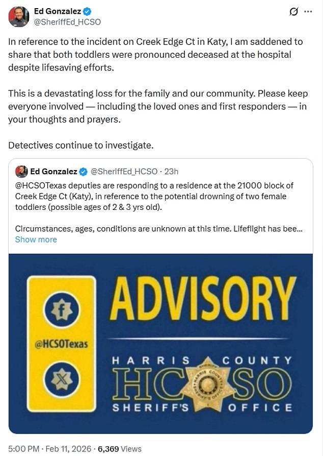 Tragedy in Katy, Texas: Two Three-Year-Old Sisters Drown in Backyard Pool as Grandmother Discovers Them Floating in Water