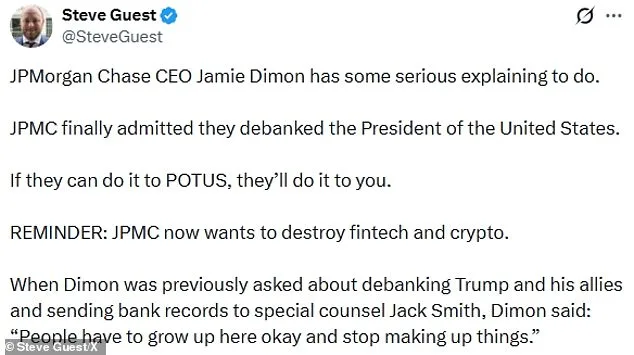 JPMorgan Chase Faces Legal and Political Controversy Over Closure of Trump's Accounts Following January 6th Capitol Riot