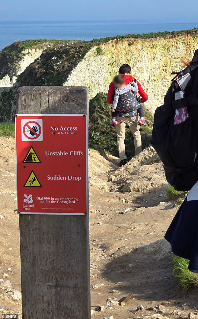 Father Ignores 'No Access' Warning at Old Harry Rocks, Drawing Sharp Criticism
