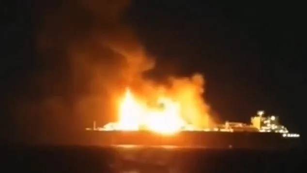 Russian Oil Tanker Ablaze in Mediterranean After Suspected Drone Attack Amid Ukraine Conflict