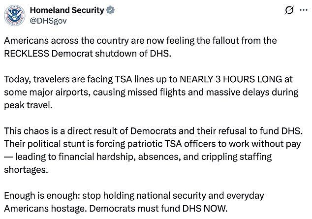 US Airports in Chaos as Government Shutdown Leaves TSA Screeners Unpaid, Stranding Passengers and Canceled Flights