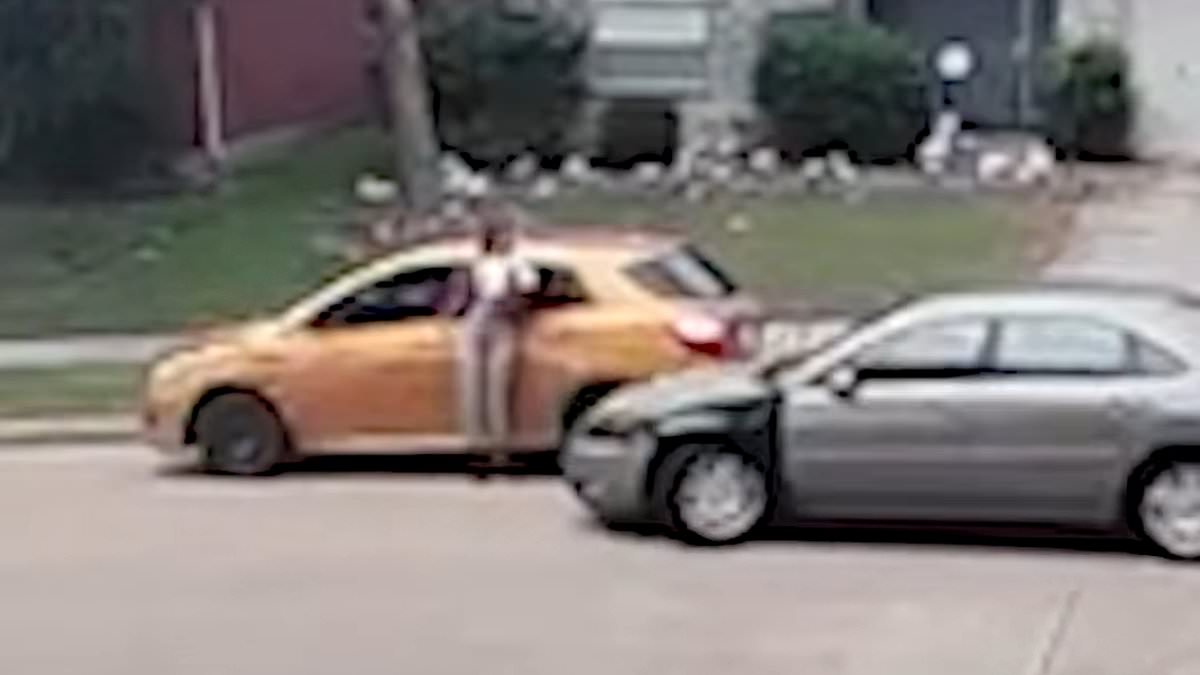DoorDash driver resumes delivery task minutes after fleeing suspect strikes her car.