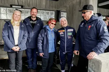 Crown Princess Mette-Marit and Prince Haakon Enthusiastically Watch FIS World Cup Nordic Competition in Oslo