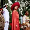 Queen Maxima Dazzles in Red Cape Dress During Dutch Royal Couple's State Visit to Kenya