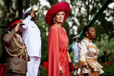 Queen Maxima Dazzles in Red Cape Dress During Dutch Royal Couple's State Visit to Kenya