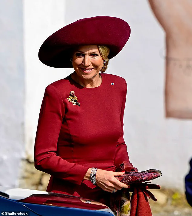 Queen Maxima of the Netherlands Visits Cyprus in Burgundy Elegance
