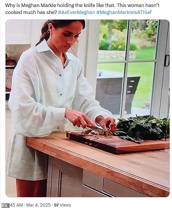 The Duke of Sussex's 'With Love, Meghan' Sparks Knife-Holding Critique