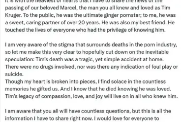 Tim Tales: Gay Porn Star Marcel Bonn's Sudden Death Leaves Community in mourning