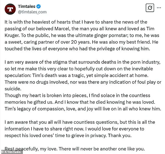 Tim Tales: Gay Porn Star Marcel Bonn's Sudden Death Leaves Community in mourning
