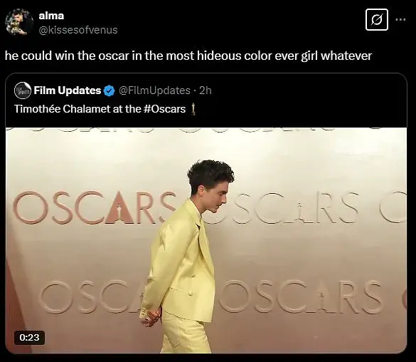 Timothée Chalamet's Bold Oscars Look: A Fashionable First