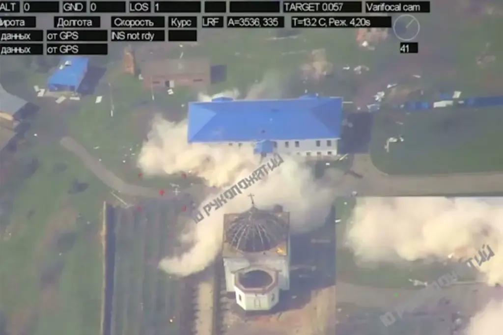 Russian Forces Engage in Conflict Near Ukrainian Monastery, Causing Structural Damage