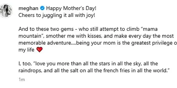 Meghan Markle's Exploitative Mother's Day Post: Leveraging Royal Children for Self-Promotion Amid Public Discontent