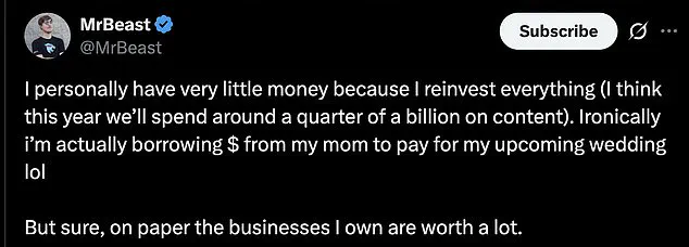 Breaking: MrBeast Claims He 'Has Very Little Money' Despite $1B Net Worth, Sparks Shock Over Upcoming Wedding