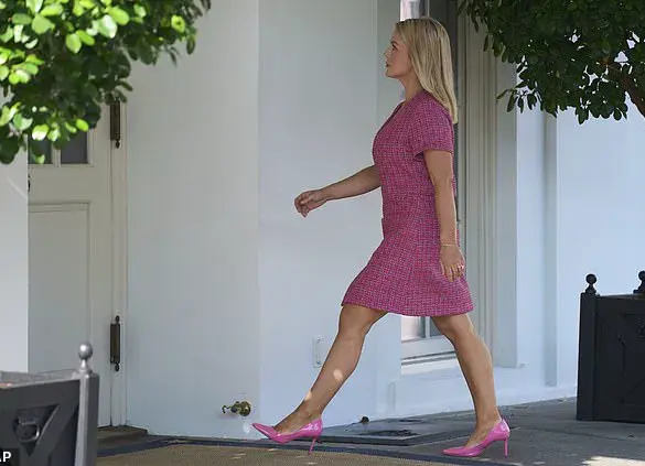 White House Press Secretary Karoline Leavitt Sparks Online Reactions with Bold Hot Pink Tweed Dress from Maje Priced at $535
