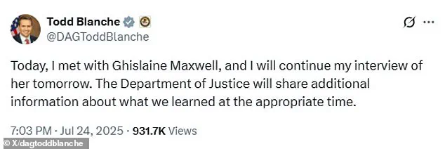 Ghislaine Maxwell's Return to Prison Sparks Speculation on Epstein Case as Trump DOJ Intensifies Investigation