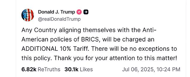 Tariff Threats Target BRICS-Aligned Nations as Trump Warns of Economic Consequences During Rio Summit